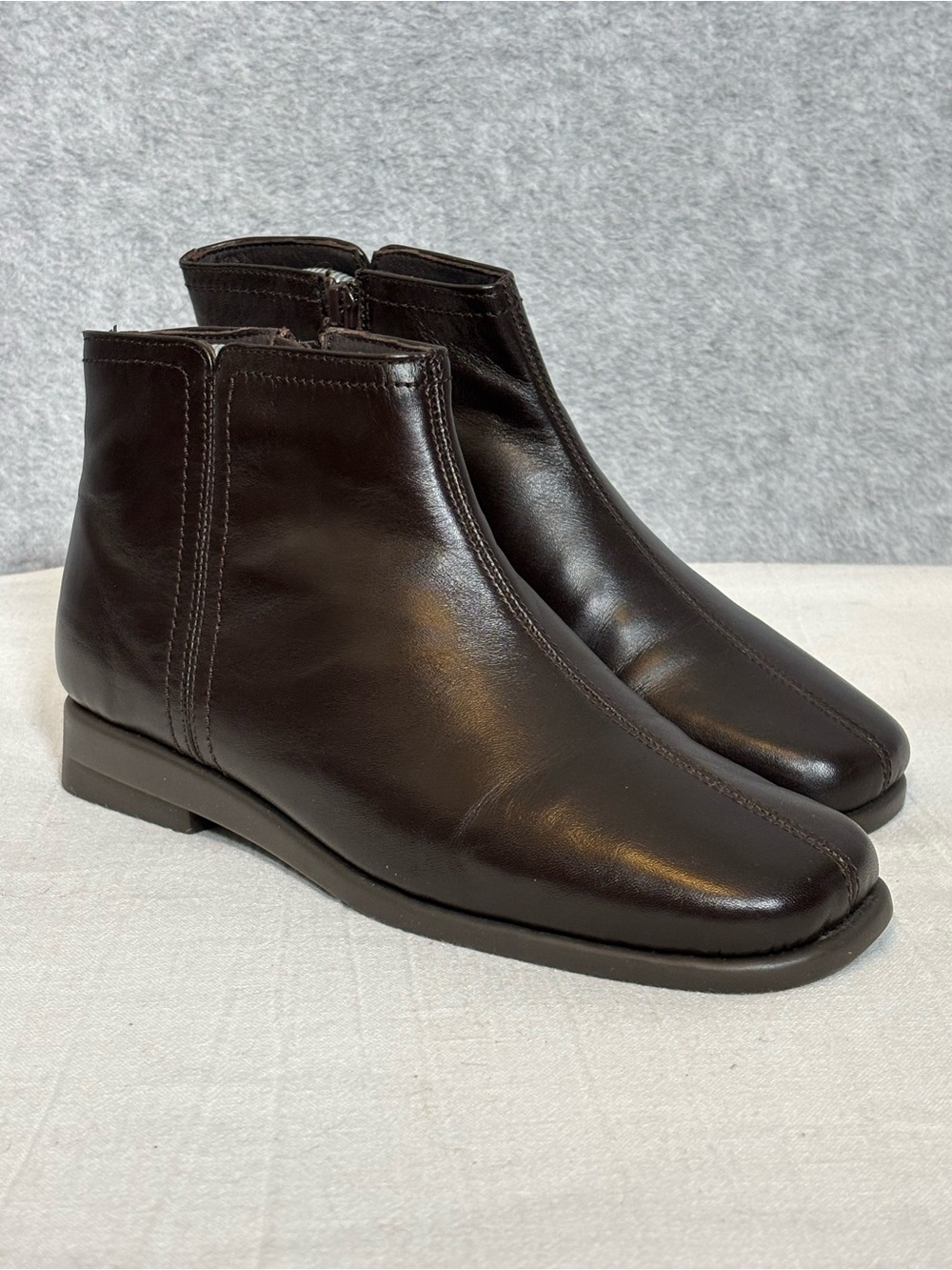 Aerosoles Double Trouble 2 Leather Chelsea Ankle Boots-Dark Brown-Women Size 8